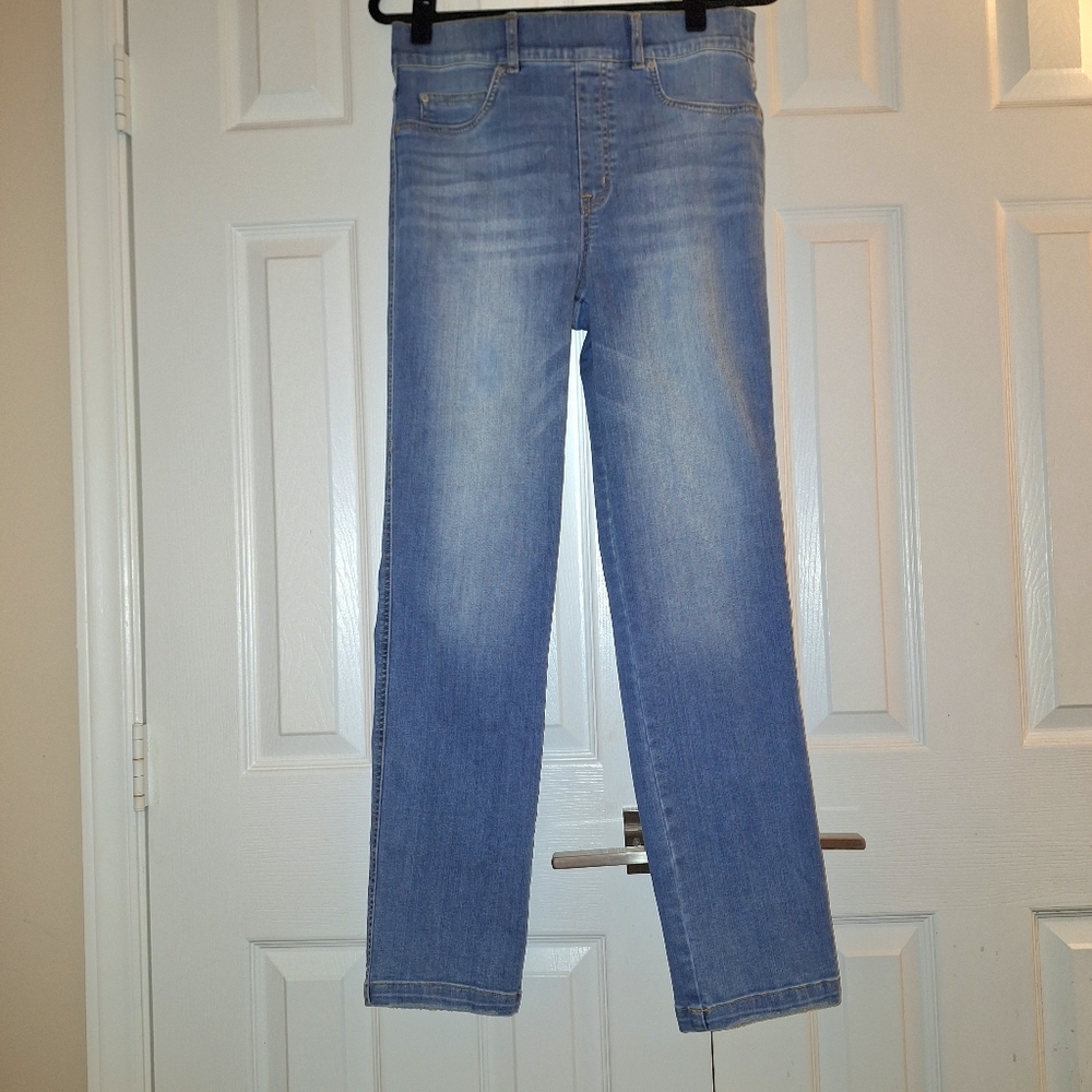 Spanx Jeans Pull On Straight Leg Size Large
